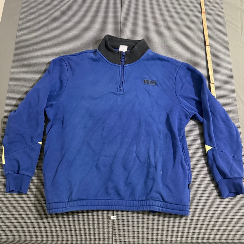 Puma Mens XL Blue Quarter Zip Sweatshirt Mock Neck Long Sleeve Pullover